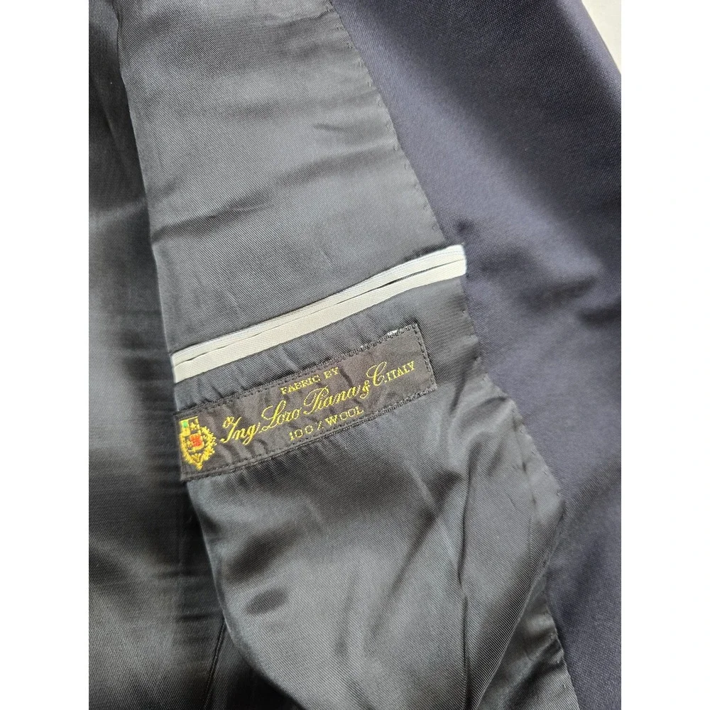 Joseph Abboud Loro Piana Suit Mens 48R 2 Piece Pants 42x27 Navy Blue Wool USA